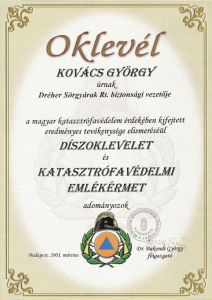 katasztrófavédelmi elismerés